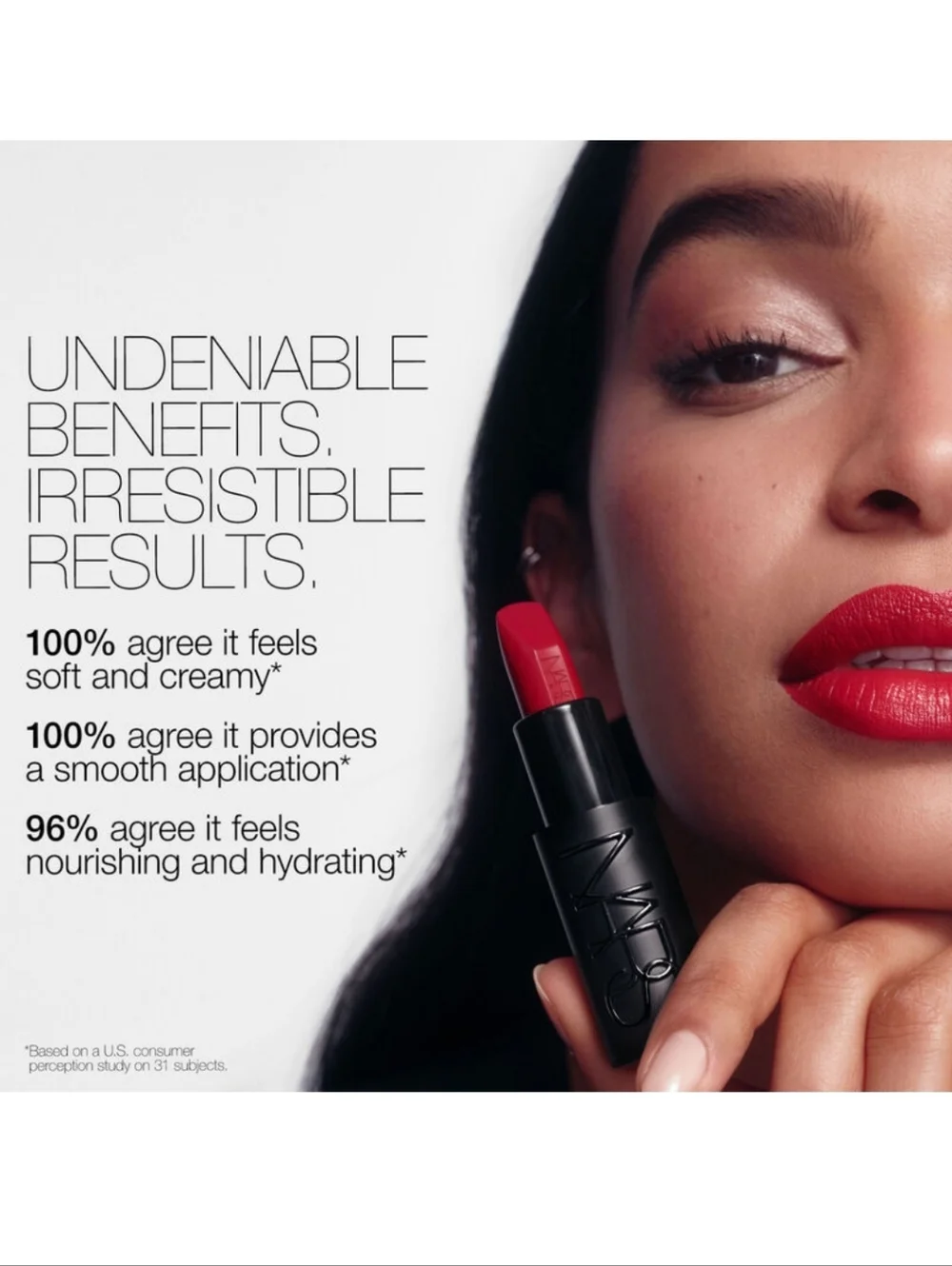 🌺NARS Desirous Explicit Lipstick Long Wear  Red Lipstick Satin Lipstick